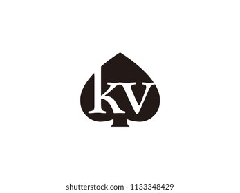 The kv initials logo inside the black shovel