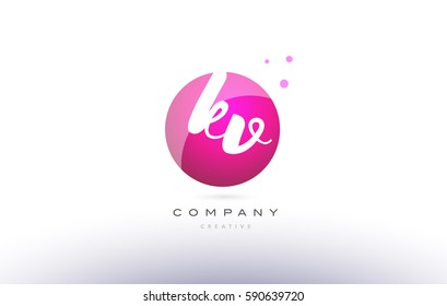 kv k v  sphere pink 3d alphabet company letter combination logo hand writting written design vector icon template 