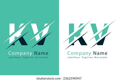 KV Letter Logo Vector Design Concept Elements