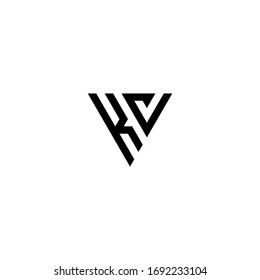 KV LETTER VECTOR LOGO ABSTRACT TEMPLATE