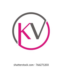 KV logo initial letter design template designed based in vector format illustration, easy to change color and size.