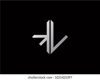 KV square shape silver color logo
