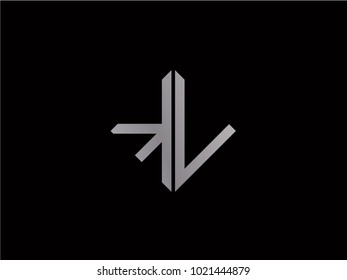 KV square shape silver color logo
