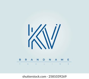 KV Technology Letter Logo Template. This tech letter logo is a graphic mark that uses letters to represent a technology company.