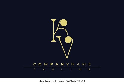 KV Typography Logo Design. Stylish monogram design depiction featuring the letters K and V combined in an artistic signature style, delivering a unique and creative visual representation.
