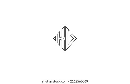 Monograma del logotipo de las letras abstractas de KV, VK
