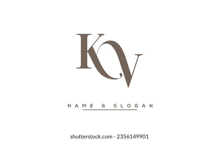 KV,  VK  Abstract Letters  Logo  Monogram