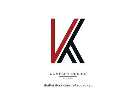 KV, VK, Abstract Letters Logo Monogram