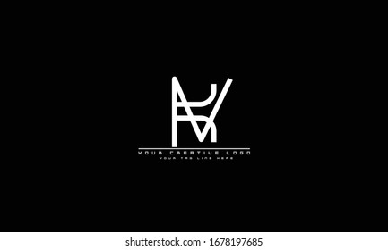 KV VK abstract vector logo monogram template