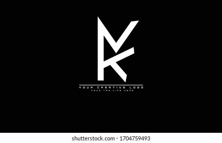 KV VK abstract vector logo monogram template