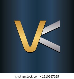 KV VK Double Letter Initial Logo