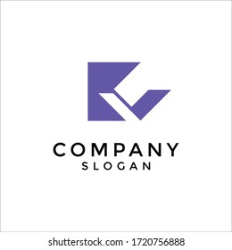 KV or VK lettermak logo. editable and easy to custom