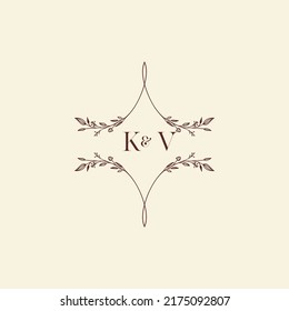 KV wedding initial logo letters in high quality professional design that will print well across any print media