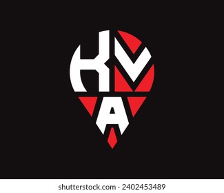 Diseño de logotipo de la forma de ubicación de la letra KVA