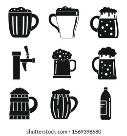 Kvass icons set. Simple set of kvass vector icons for web design on white background