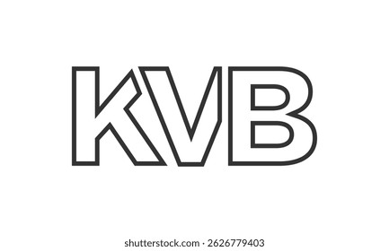 KVB logo design template with strong and modern bold text. Initial based vector logotype featuring simple and minimal typography. Trendy company identity ideal for businesses brand presence.