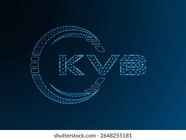 KVB low poly letter logo vector design. KVB lower poly logo design. Low poly logo.