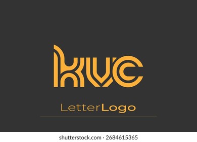 KVC Criativo Único Moderno Carta Logo Design. Elegante Monograma Logo Design com elementos decorativos e tipografia