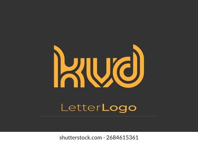 KVD Creative Unique Modern Letter Logo Design. Elegant Monogram Logo Design with Decorative Elements and Typography