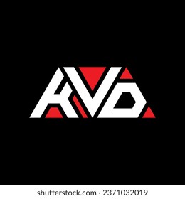 Diseño del logotipo de la letra triangular de KVD con forma triangular. Monograma de diseño del logotipo del triángulo de KVD. Plantilla de logotipo vectorial de triángulo de KVD con color rojo. Logo triangular de KVD Diseño sencillo, elegante y lujoso.