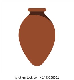 Kvevri. Large earthenware vessel used for traditional Georgian wine. Vector illustration.