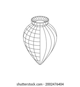 Kvevri or Qvevri, Georgian traditional wine making clay vessel hand drawn vector illustration. Ancient Georgian clay pottery for wine outline graphic. Part of set. 