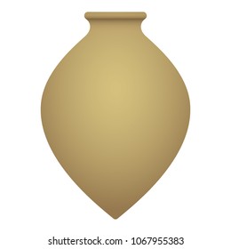 Kvevri vector illustration. Traditional Georgian clay vessel Qvevri, isolated on a white background.