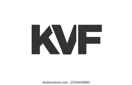 KVF logo design template with strong and modern bold text. Initial based vector logotype featuring simple and minimal typography. Trendy company identity ideal for businesses brand presence.