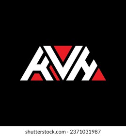 Diseño del logotipo de la letra triangular de KVH con forma triangular. Monograma de diseño del logotipo del triángulo de KVH. Plantilla de logotipo vectorial de triángulo de KVH con color rojo. Logo triangular de KVH Diseño sencillo, elegante y lujoso.