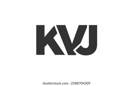 KVJ logo design template with strong and modern bold text. Initial based vector logotype featuring simple and minimal typography. Trendy company identity ideal for businesses brand presence.