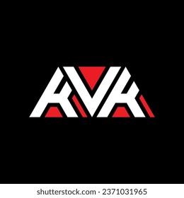 KVK triangle letter logo design with triangle shape. KVK triangle logo design monogram. KVK triangle vector logo template with red color. KVK triangular logo Simple, Elegant, and Luxurious design.