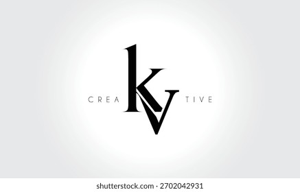 KVkv Elegant Serif Monogram Logo – Luxury Lowercase Typographic Lettermark for Modern Branding
