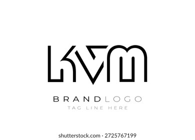 KVM abstract letter logo design. Modern Business Logo Design With Abstract Typography and Contemporary Style