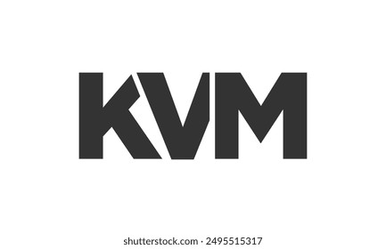 KVM logo design template with strong and modern bold text. Initial based vector logotype featuring simple and minimal typography. Trendy company identity ideal for businesses brand presence.