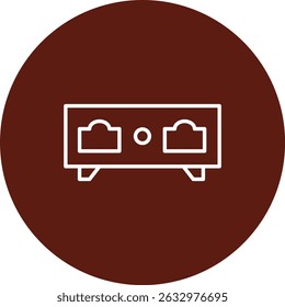 Design do ícone do círculo da linha do vetor do comutador KVM