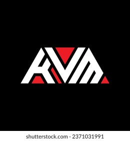 Diseño del logotipo de la letra triangular KVM con forma triangular. Monograma de diseño del logotipo del triángulo KVM. Plantilla de logotipo vectorial de triángulo KVM con color rojo. Logo triangular KVM Diseño sencillo, elegante y lujoso.