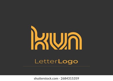 KVN Creative Unique Modern Letter Logo Design. Elegant Monogram Logo Design with Decorative Elements and Typography