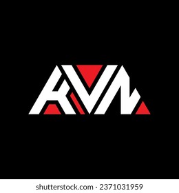 KVN triangle letter logo design with triangle shape. KVN triangle logo design monogram. KVN triangle vector logo template with red color. KVN triangular logo Simple, Elegant, and Luxurious design.