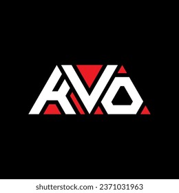 Diseño del logotipo de la letra del triángulo de KVO con forma de triángulo. Monograma de diseño del logotipo del triángulo de KVO. Plantilla de logotipo vectorial de triángulo de KVO con color rojo. Logotipo triangular KVO Diseño sencillo, elegante y lujoso.