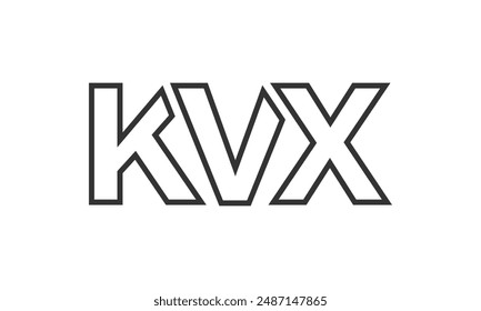 KVX logo design template with strong and modern bold text. Initial based vector logotype featuring simple and minimal typography. Trendy company identity ideal for businesses brand presence.