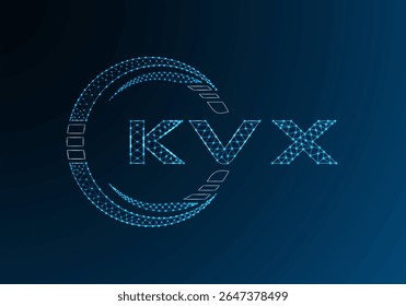 KVX baixo poli letra logotipo vetor design. KVX baixo design de logotipo poli. Logotipo poli baixo.