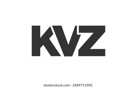KVZ logo design template with strong and modern bold text. Initial based vector logotype featuring simple and minimal typography. Trendy company identity ideal for businesses brand presence.