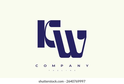 KW Abstract Geometric Logo Design. Modern and elegant logo design with simplistic typography elements, showcasing branding excellence.