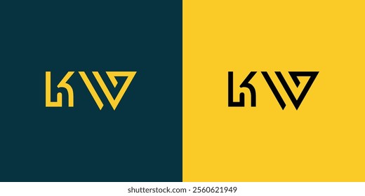 KW abstract minimalist letters Logo Monogram. It is a minimalist logo, this logo is made by combining two letters