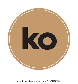 kw brown letters ,abstract background logo, design identity in circle, alphabet letter