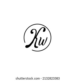 Concepto femenino de círculo KW logotipo inicial mejor para la belleza y la moda