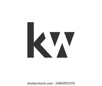 KW creative geometric initial based modern and minimal logo. Letter k w trendy fonts. Universal professional elegant techno vector design.