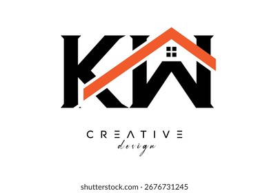 Monograma y logotipo del hogar de la arquitectura inmobiliaria creativa de KW
