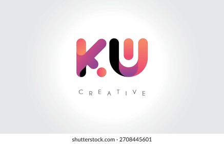 KW Gradient Abstract Logo with Creative Rounded Shapes