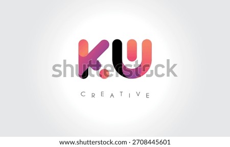 KW Gradient Abstract Logo with Creative Rounded Shapes